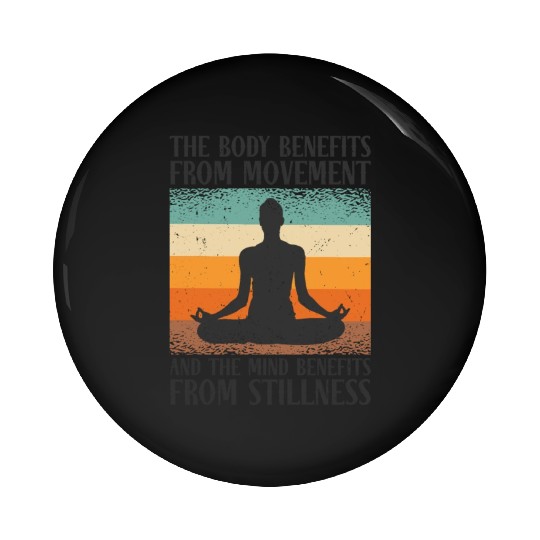 Serenity Meditating Yoga Fan Spiritual Relaxation Pin Buttons
