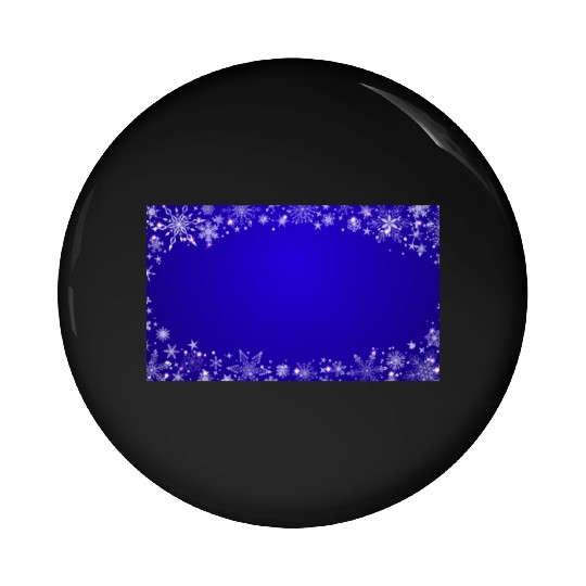 Modern Navy Blue Snowflakes Pattern Pin Buttons