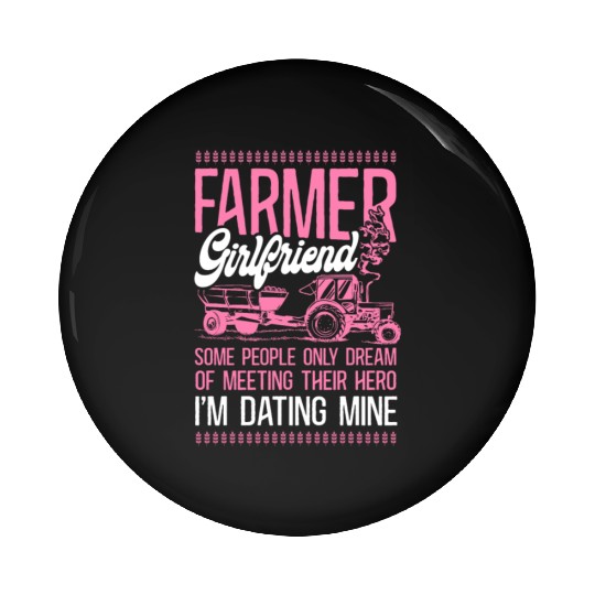 Farming Farmer Girl Tractor Farmer Pin Buttons