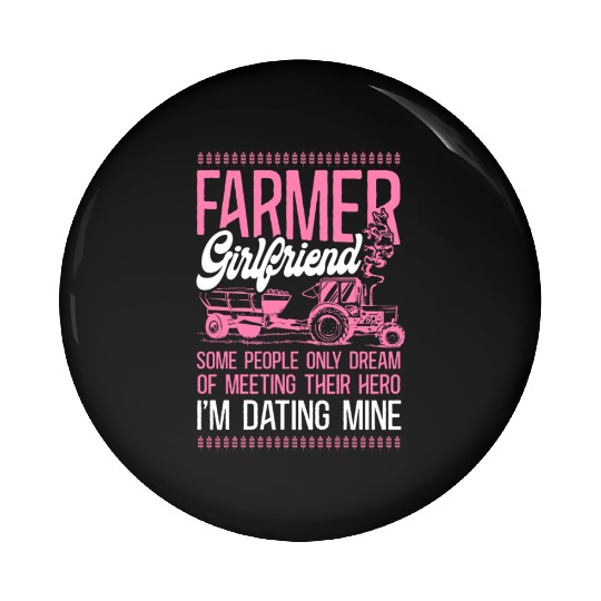 Farming Farmer Girl Tractor Farmer Pin Buttons