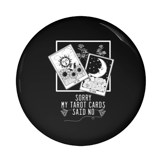 Gothic Moon Sun Tarot Card Said No Halloween Pin Buttons