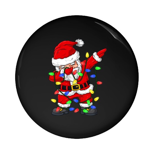 Dabbing Santa Claus Christmas Tree Lights Boys Kid Pin Buttons