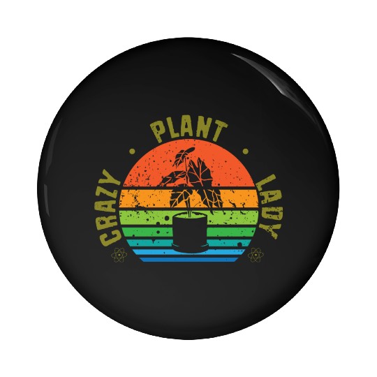 Retro Plant Lovers Botanical Crazy Plant Lady Pin Buttons