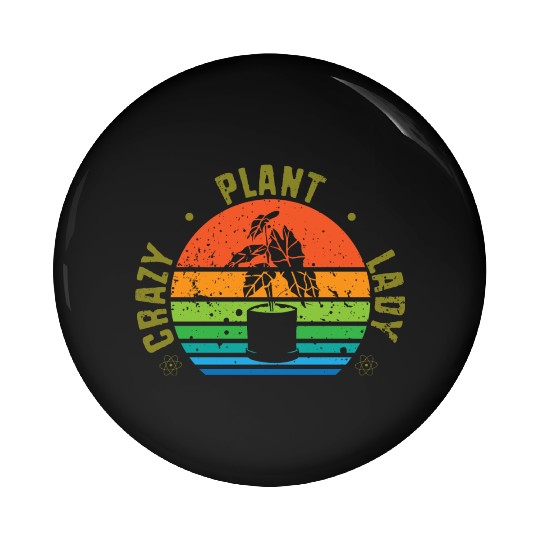 Retro Plant Lovers Botanical Crazy Plant Lady Pin Buttons