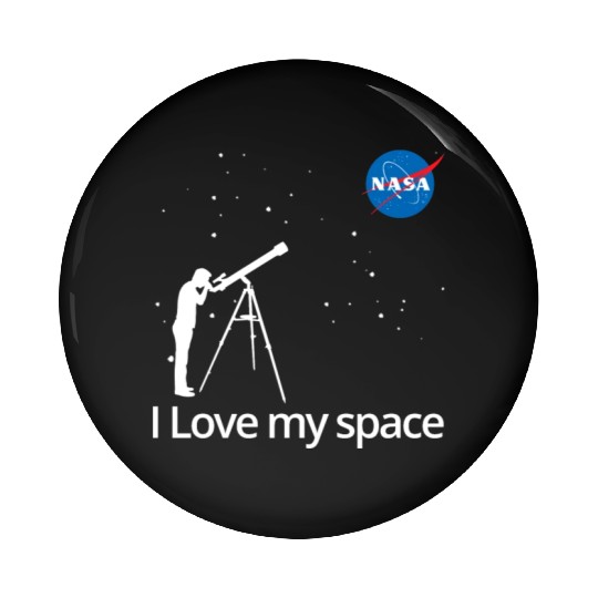 NASA I Love My Space Telescope Galaxy Pin Buttons