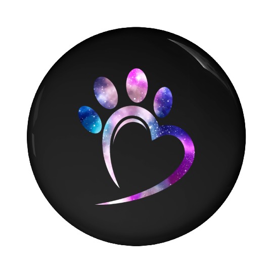 Galaxy Cat Paw Heart Cat Lover Pin Buttons