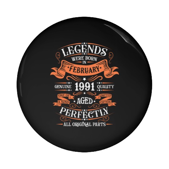 February 1991| February 1991 anniversary 1991 Pin Buttons