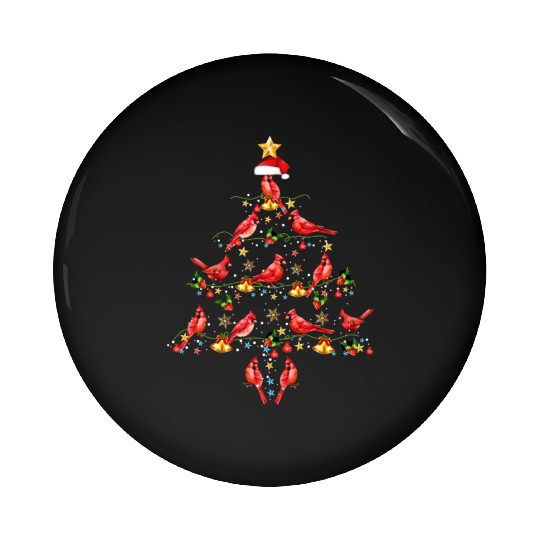 Cardinal Bird Ornament Decoration Christmas Tree Pin Buttons