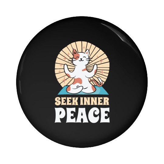 Serenity Cat Yoga Cat Owner Meditation Yoga Fan Pin Buttons