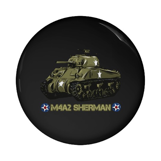 World War 2 American Tank M4A2 Sherman Pin Buttons