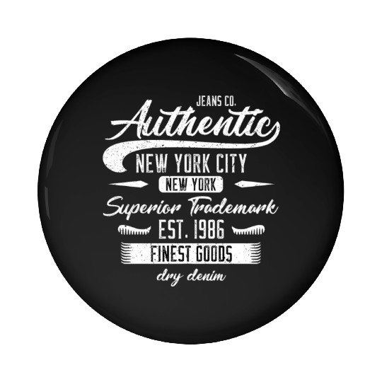 New York City Born In 1986 Vintage Birthday Pin Buttons