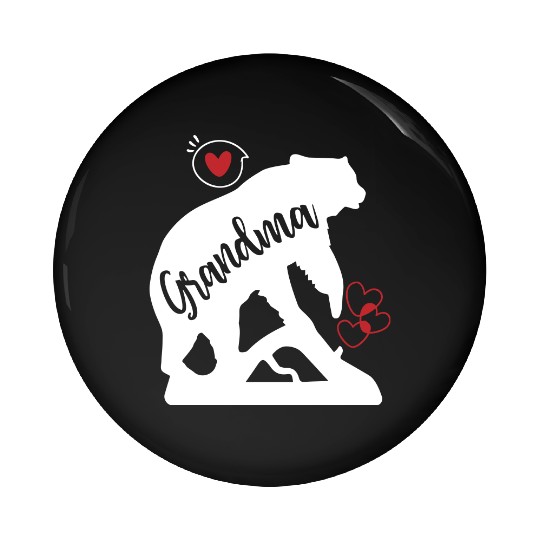 Grandma Bear Pin Buttons