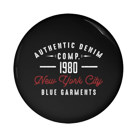 New York City Born In 1980 Vintage Birthday Pin Buttons