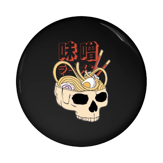 Ramen skull Pin Buttons