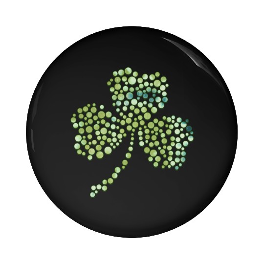 Green tie dye shamrock dots Pin Buttons