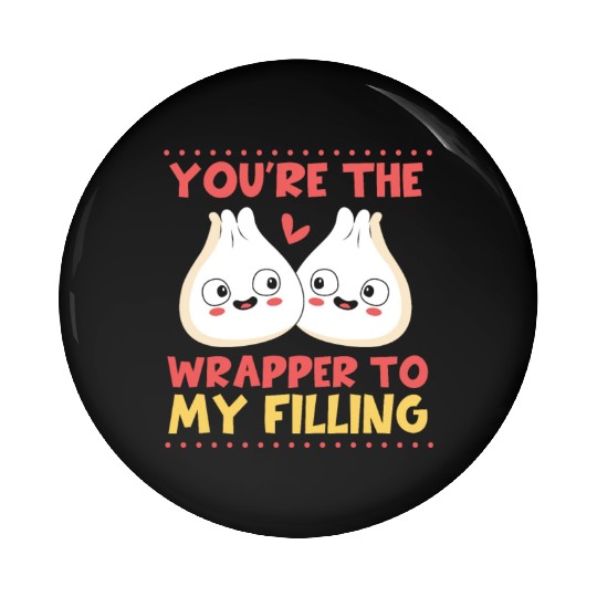 Valentines Day Couple Foodie Kawaii Dim Sum Pin Buttons