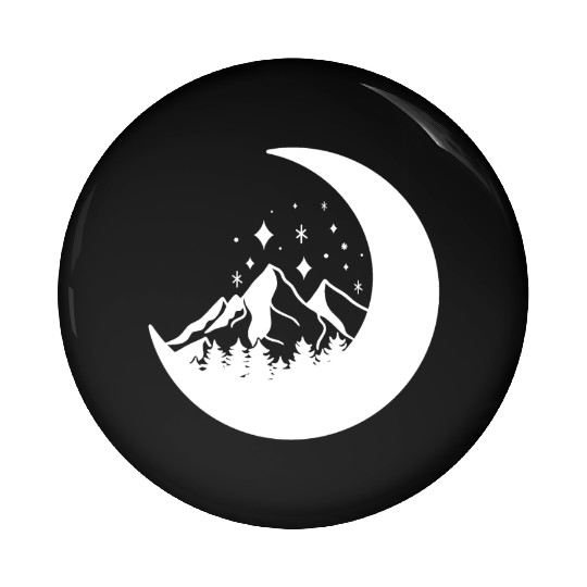 Mountains in the moon Full moon Pin Buttons