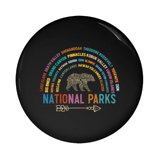 US National Parks, National Park, Denali, Redwood Pin Buttons
