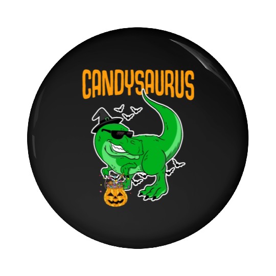 Candysaurus Creepy Trex With Pumpkin Face For Pin Buttons