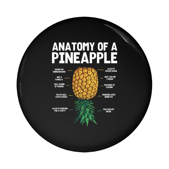 upside down anatomy of a pinapple Pin Buttons