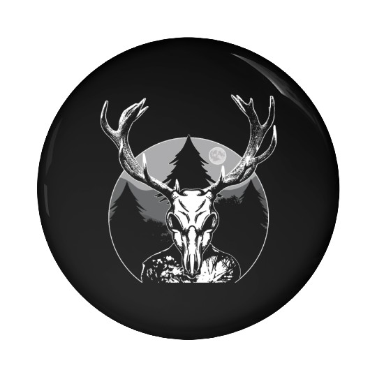 Folk Creature Moon Wendigo Halloween Cryptid Pin Buttons