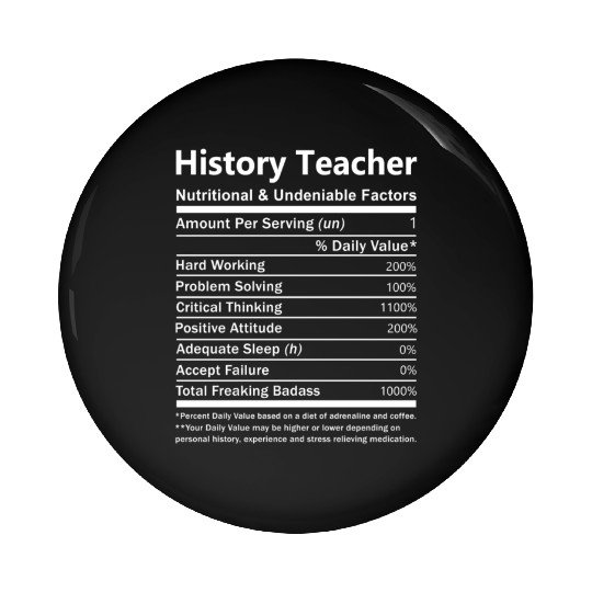History Teacher Pin Buttons - Nutritional And Undeniab