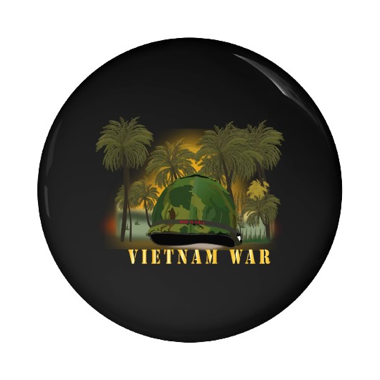 Vietnam Era Helmet Cover - Band - Front - War is H Pin Buttons