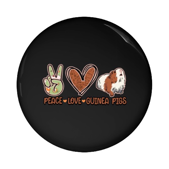 Peace Love Guinea Pigs - guineapig Pin Buttons