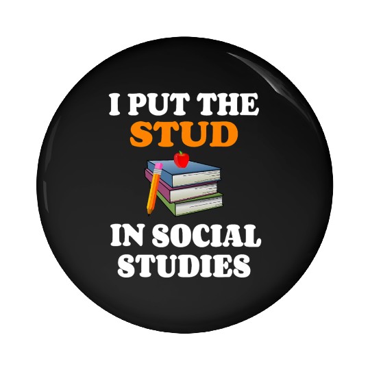 I Put Stud In Social Studies History Teacher Gift Pin Buttons