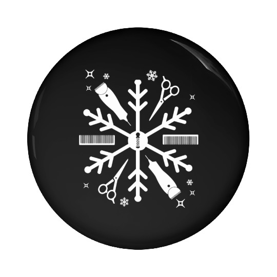 Funny Barber Christmas Snowflake Hair Stylist Pin Buttons