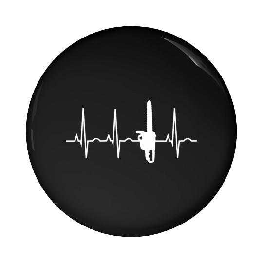 Lumberjack Chainsaw Heartbeat Arborist Pin Buttons