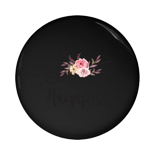 Hairapist Funny Flower Scissor Hairstylist Girls Pin Buttons