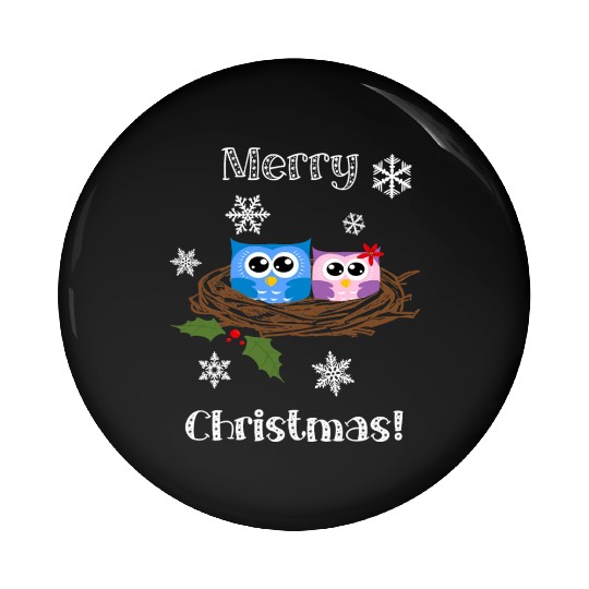 Cute Christmas Pin Buttons Merry Christmas Snowflakes Ow