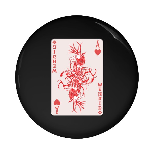 Folk Creature Wendigo Card Halloween Cryptid Pin Buttons