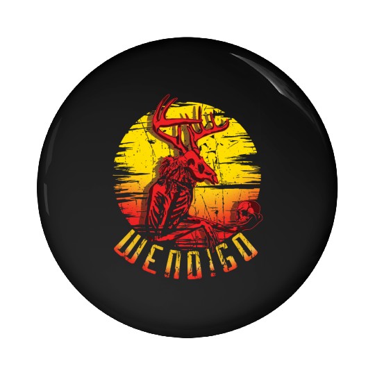 Wendigo Folk Creature Halloween Cryptid Pin Buttons