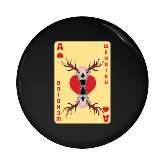 Folk Creature Card Wendigo Halloween Cryptid Pin Buttons