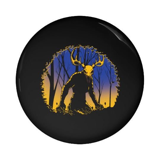 Wendigo Folk Creature Forest Cryptid Halloween Pin Buttons