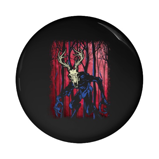 Wendigo Folk Creature Forest Halloween Cryptid Pin Buttons