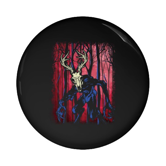 Wendigo Folk Creature Forest Halloween Cryptid Pin Buttons