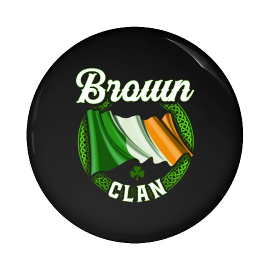 Brown Surname Irish Last Name Ireland Flag Pin Buttons