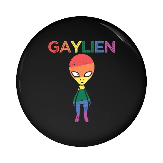 Gaylien LGBTQ+ Gay LGBT Community Rainbow Pride Pin Buttons