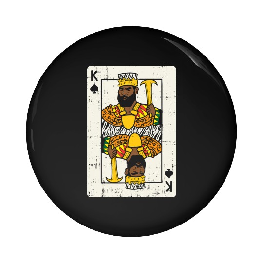 Mens African King Card Black Pride BLM Couple Matc Pin Buttons