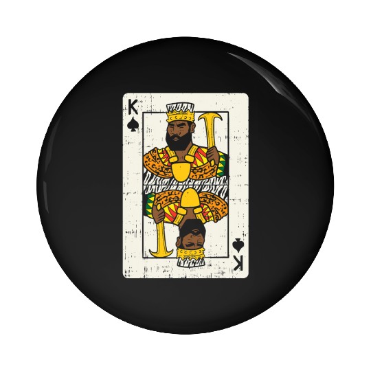 Mens African King Card Black Pride BLM Couple Matc Pin Buttons