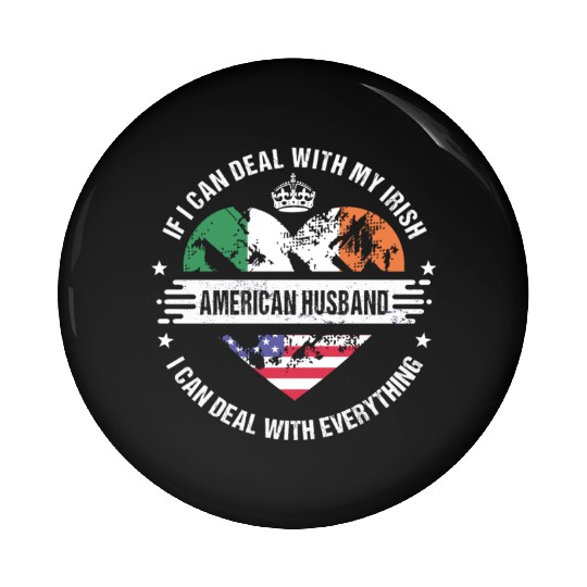 Ireland American Husband Heritage Flags Pin Buttons