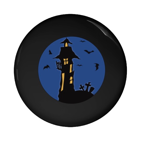Halloween Haunted House Pin Buttons