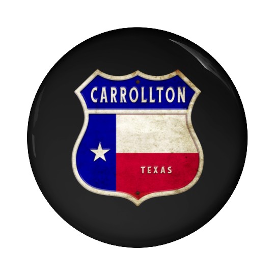 Carrollton Texas Crest Flag Design Pin Buttons
