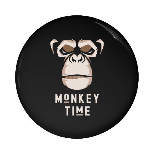 It's Monkey Time Cute Adorable Funny Monkey Face Pin Buttons