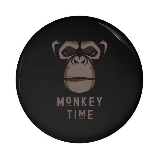 It's Monkey Time Cute Adorable Funny Monkey Face Pin Buttons