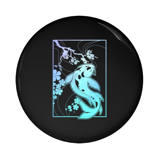 Koi Pastel Goth Cherry Blossom Pin Buttons