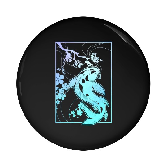 Koi Pastel Goth Cherry Blossom Pin Buttons